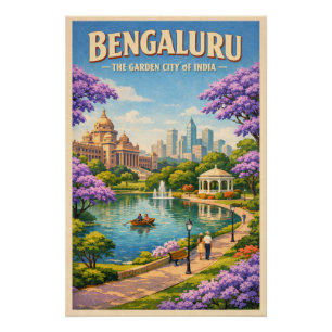 Bengaluru, Indien, in klassischer Retro-Reiseoptik Poster