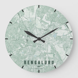 Bengaluru Indien Stadtplan Minimales Design Große Wanduhr