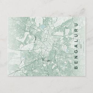 Bengaluru Indien Stadtplan Minimales Design Postkarte
