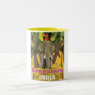 Bengaluru indischer Reiseposter Zweifarbige Tasse