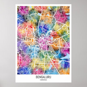 Bengaluru Karnataka City Map Poster