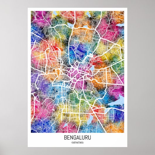 Bengaluru Karnataka City Map Poster (Vorne)