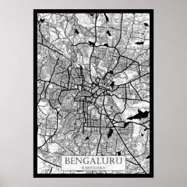 Bengaluru Karnataka Karte Poster