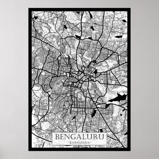 Bengaluru Karnataka Karte Poster (Vorne)