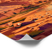 Benhaddau Marokko Vintage Illustration Poster (Ecke)