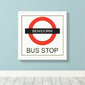 Benidorm Bus Stopp Leinwanddruck (Insitu (Holzboden))