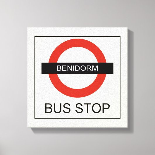 Benidorm Bus Stopp Leinwanddruck (Vorderseite)