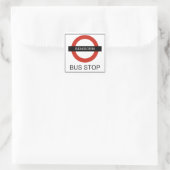 Benidorm Bus Stopp Quadratischer Aufkleber (Tasche)