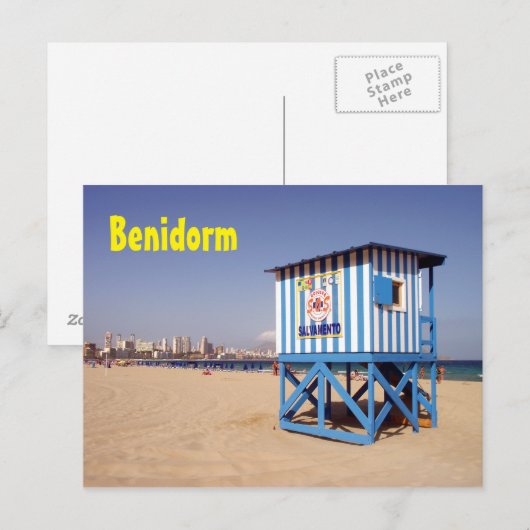 Benidorm, Playa de Poniente Postkarte (Vorne/Hinten)