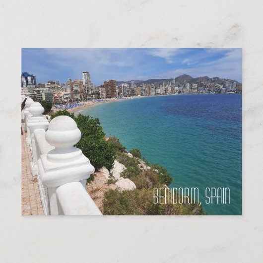Benidorm Playa Levante Strand und Ozean Postkarte (Vorderseite)