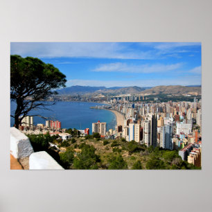 Benidorm Skyline Cityscape Costa Blanca Spanien Poster