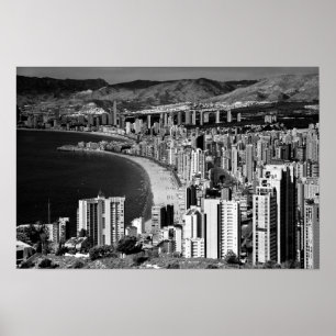Benidorm Skyline Cityscape Costa Blanca Spanien Poster
