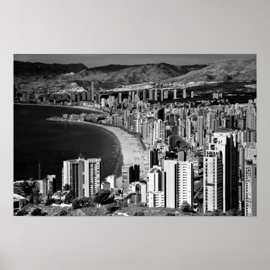 Benidorm Skyline Cityscape Costa Blanca Spanien Poster (Vorne)