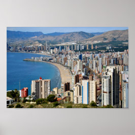 Benidorm Skyline Cityscape Costa Blanca Spanien Poster
