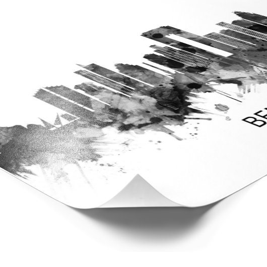 Benidorm Spain Skyline BW Fotodruck (Ecke)