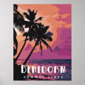 Benidorm Spain Watercolor Beach Poster (Vorne)