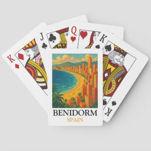 Benidorm Spanien Sommerurlaub Vintage Spielkarten