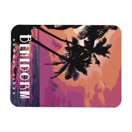 Benidorm Spanien Watercolor Beach Magnet (Horizontal)