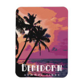 Benidorm Spanien Watercolor Beach Magnet (Vertikal)