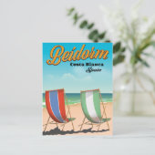 Benidorm Strand Reiseplakat Postkarte (Stehend Vorderseite)