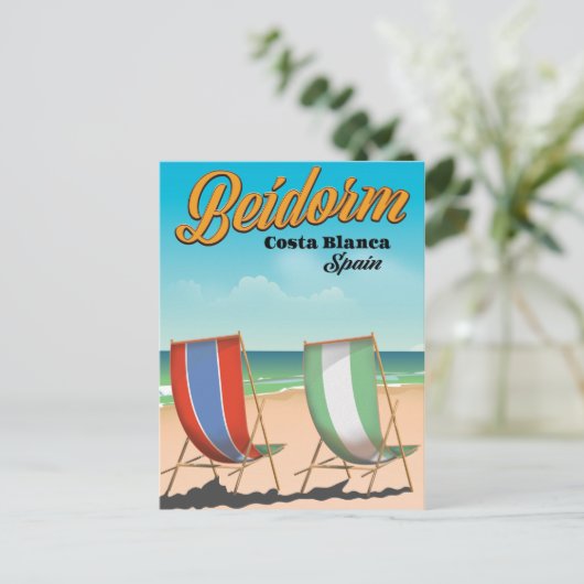 Benidorm Strandproster Postkarte (Stehend Vorderseite)