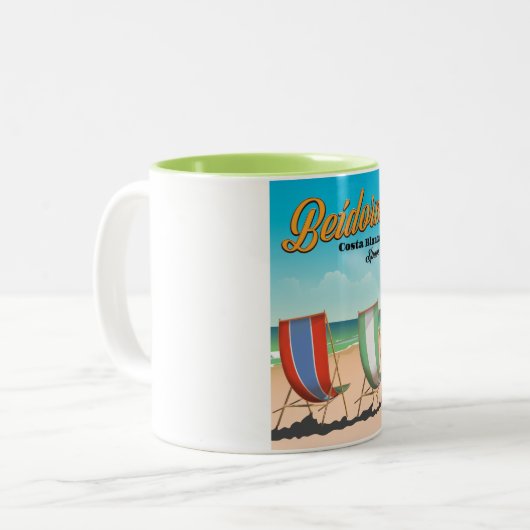 Benidorm Strandproster Zweifarbige Tasse (Vorderseite Links)