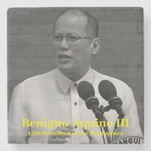 Benigno PNoy Aquino III 15. Präsident Philippinen Steinuntersetzer
