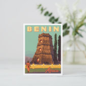 Benin Afrika Vintage Reise  Postkarte (Stehend Vorderseite)