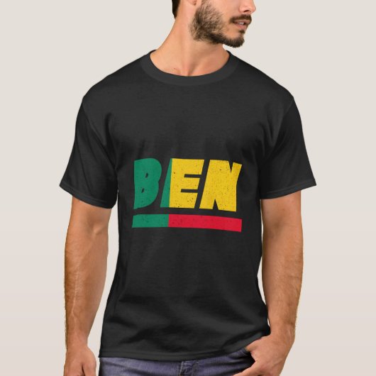 Benin Ben Beninese mit Flag T-Shirt (Vorderseite)