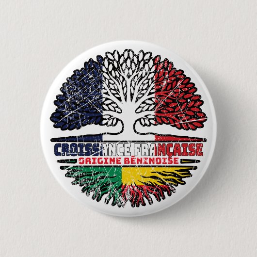 Benin Beninese Französisch-Tree-Roots-Flag Button (Vorderseite)