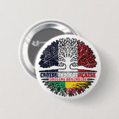 Benin Beninese Französisch-Tree-Roots-Flag Button (Vorne & Hinten)