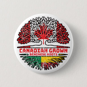 Benin Beninese Kanadische Treuhandflagge Button