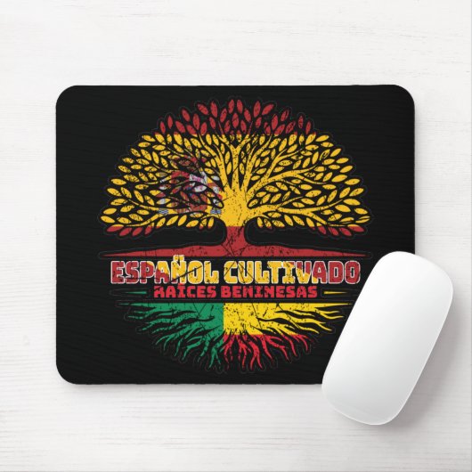 Benin Beninese Spanischer Tree Roots Flag Mousepad (Mit Mouse)