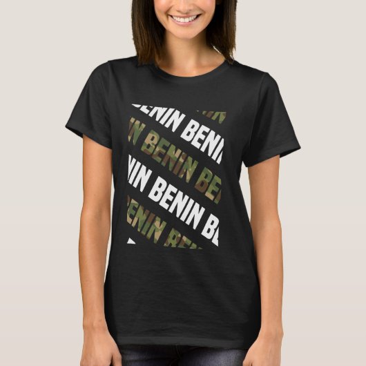 Benin Camouflage Pattern Green Camouflage T-Shirt (Vorderseite)