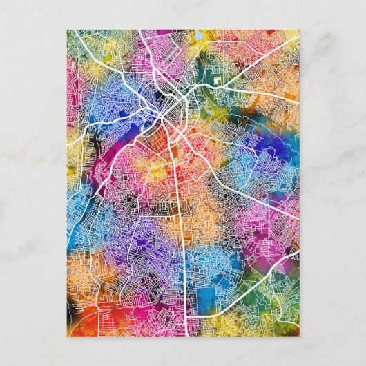 Benin City Nigeria City Map Postkarte (Vorderseite)