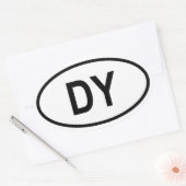 Benin "DY" Ovaler Aufkleber (Umschlag)