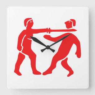 Benin Empire Flag / Emblem Quadratische Wanduhr