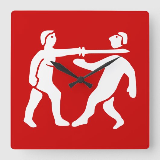 Benin Empire Flag / Emblem Quadratische Wanduhr (Vorderseite)