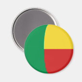 Benin Fisheye Flag Magnet (Vorderseite/Rückseite)