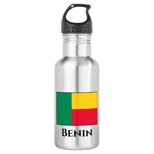 Benin Flag Edelstahlflasche (Vorderseite)