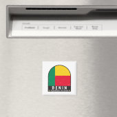 Benin Flag Emblem gestört Vintag Magnet (In Situ (Geschirrspüler))