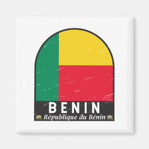 Benin Flag Emblem gestört Vintag Magnet