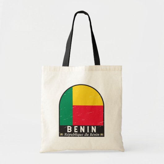 Benin Flag Emblem gestört Vintag Tragetasche (Vorne)