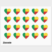 Benin Flag Heftsticker Herz-Aufkleber (Blatt)