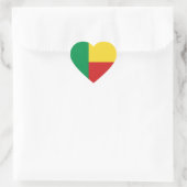 Benin Flag Heftsticker Herz-Aufkleber (Tasche)