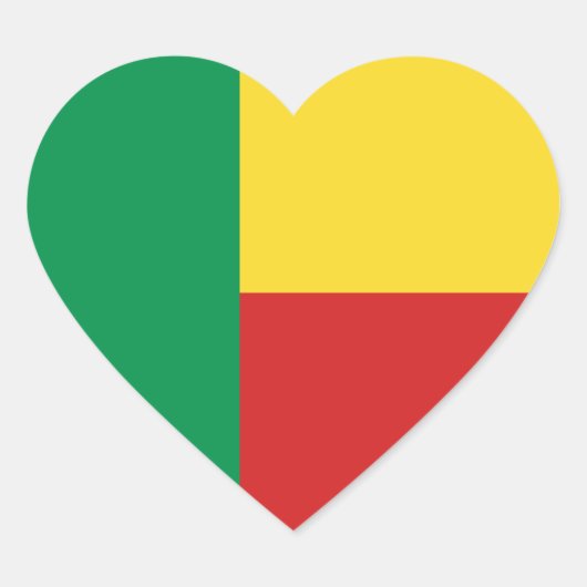 Benin Flag Heftsticker Herz-Aufkleber (Vorderseite)