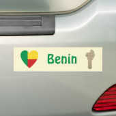 Benin Flag Herz + Karte Autoaufkleber (Auf Auto)
