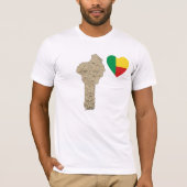 Benin Flag Herz und Karte T - Shirt (Vorderseite)
