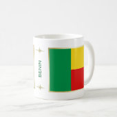 Benin Flag + Karte Tasse (VorderseiteRechts)