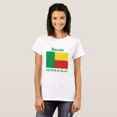 Benin Flag + Karte + Text-T - Shirt (Vorne ganz)